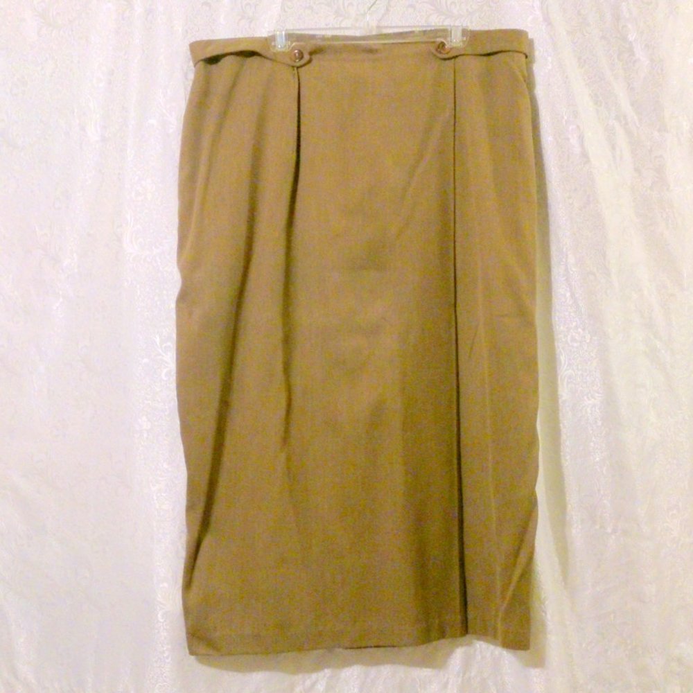 Vintage Spiegal For You Taupe Lined Maxi Skirt Size 22W Modest *